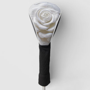 White On White - Sculpted Rose Golf Head Cover