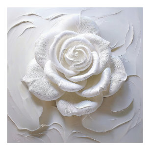 White On White - Sculpted Rose Photo Print