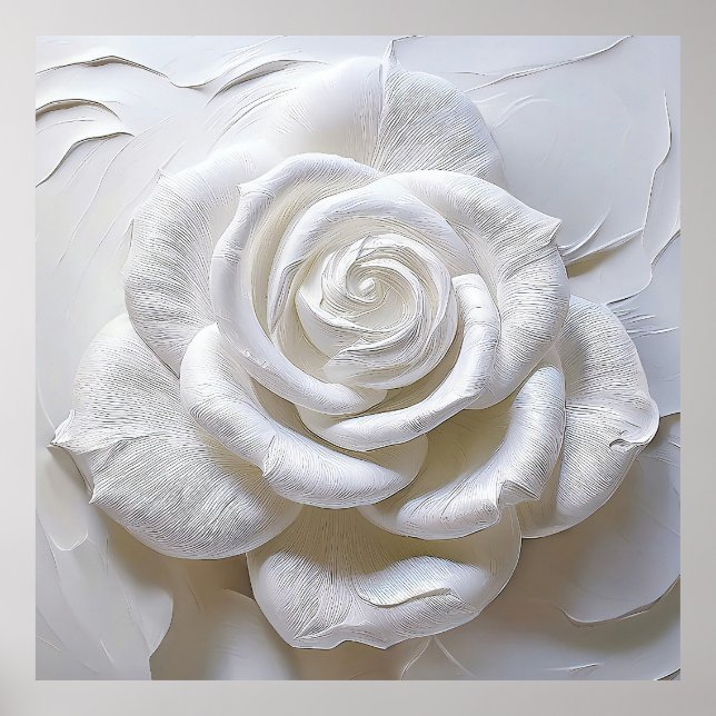 White On White - Sculpted Rose Poster (Front)