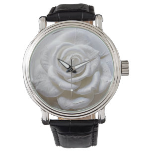 White On White - Sculpted Rose Watch