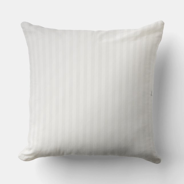 White on White Stripe Throw Pillow (Front)