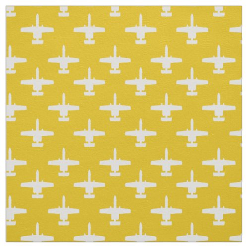 White on Yellow A_10 Warthog Attack Jet Pattern Fabric
