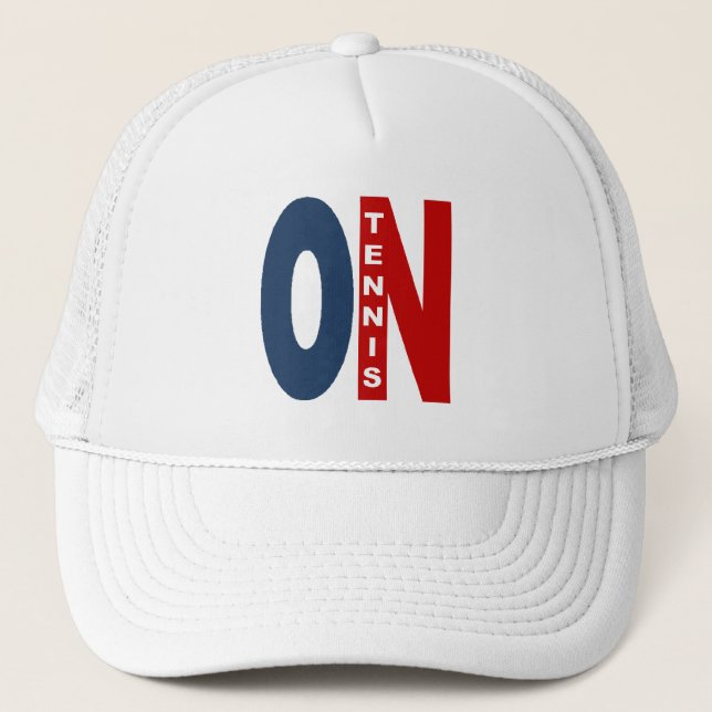 White ONTARIO TENNIS Trucker Hat (Front)