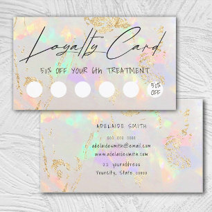white opal design loyalty card