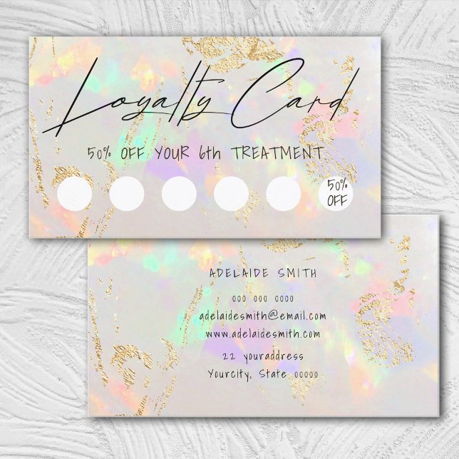white opal design loyalty card (Creator Uploaded)
