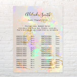 White Opal Price List Poster at Zazzle