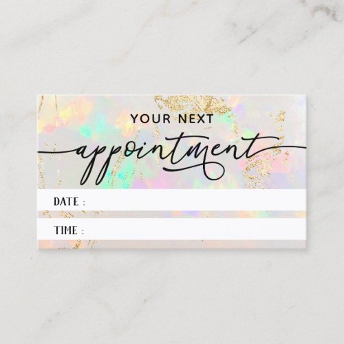 white opal texture appointment card