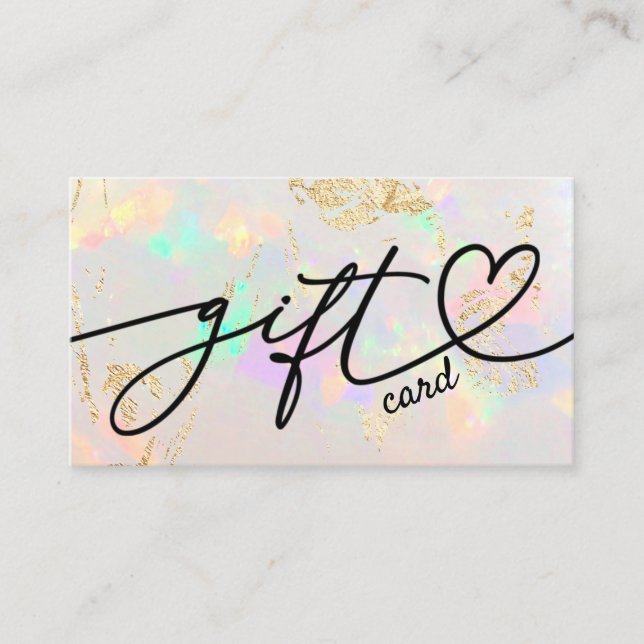 white opal texture gift certificate card (Front)