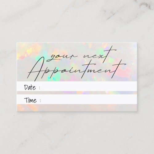 white opal texture photo appointment card