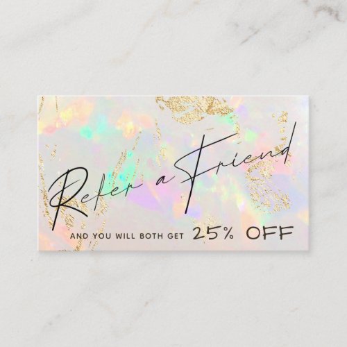 white opal texture refer referral card