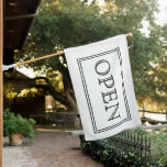 White Open Open Sign Flag at Zazzle
