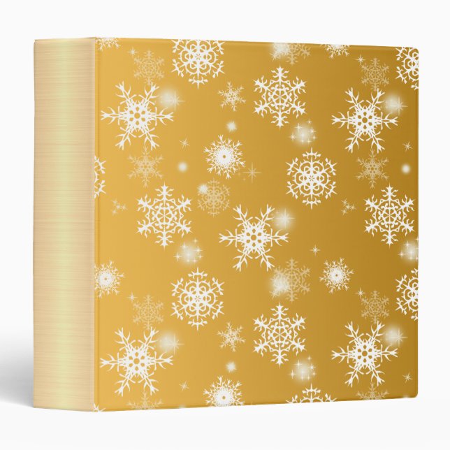 White openwork snowflakes. 3 ring binder (Front/Spine)