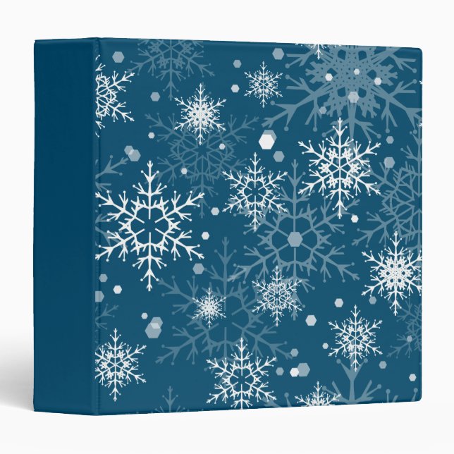 White openwork snowflakes  3 ring binder (Front/Spine)