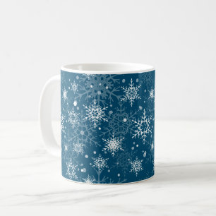 White openwork snowflakes coffee mug