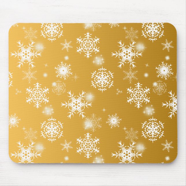 White openwork snowflakes.   mouse pad (Front)