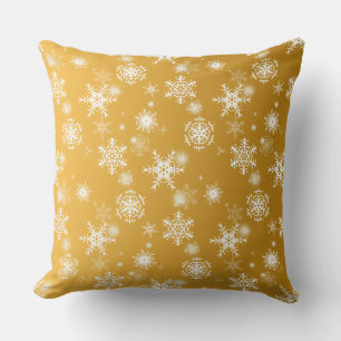 White openwork snowflakes. throw pillow