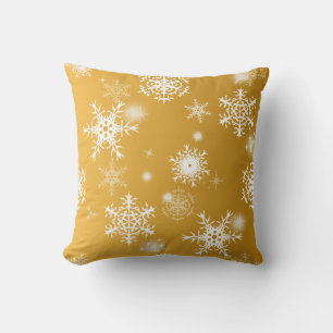 White openwork snowflakes. throw pillow