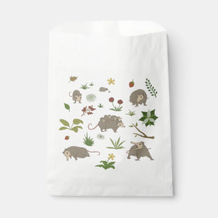 White Opossum Light Cottagecore Woodland Party Favor Bag