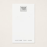White or any color add logo earring display card<br><div class="desc">White or custom color vertical earring product display card with custom logo template and social media icons. Elegant minimal design.</div>