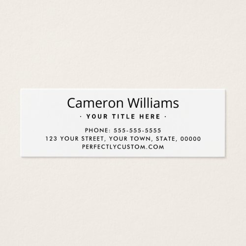 White or any color custom logo Mini Business Card