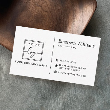 White or any color custom logo modern minimalist  business card