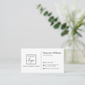 White or any color custom logo modern minimalist  business card (Standing Front)