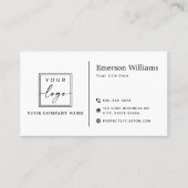 White or any color custom logo modern minimalist  business card (Front)