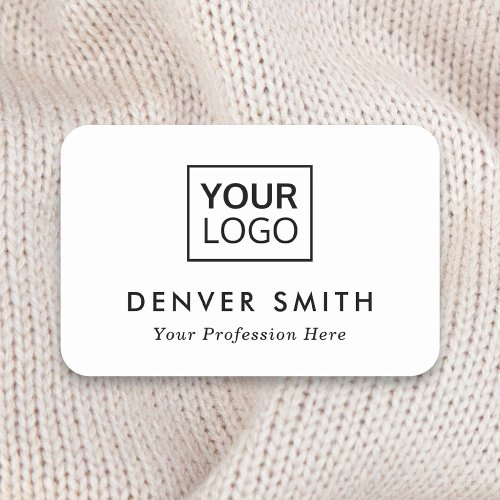 White or any color custom logo name and title name tag