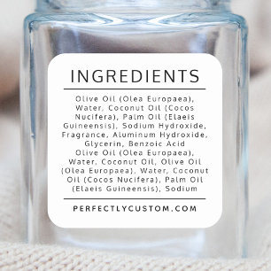 White or any color ingredient list product label