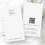 White or any color logo QR earring display card<br><div class="desc">White or custom color vertical earring product display card with custom logo and QR code. Elegant minimal design.</div>