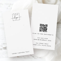 White or any color logo QR earring display card