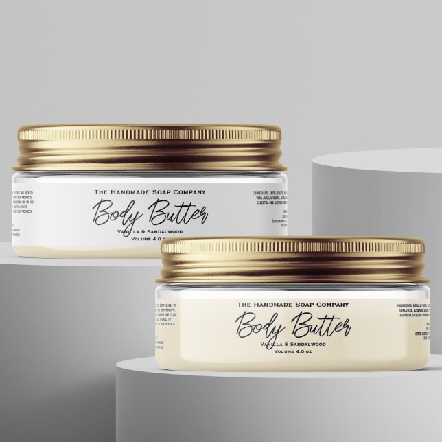 White or Clear Body Butter Jar Label 1" x 7" (Creator Uploaded)