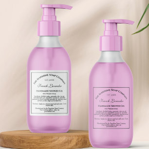 White or Clear Cosmetics Bottle Label 2.5" x 2.5"