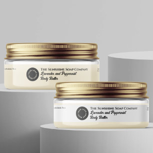 White or clear cosmetics jar label 0.75 x 7.5