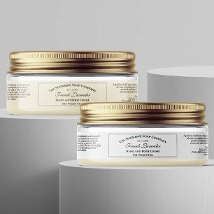 White or Clear Cosmetics Jar Label 1" x 7"