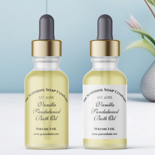 White or Clear Waterproof Dropper Bottle Label
