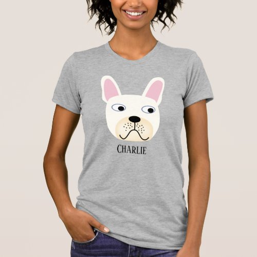 White or Cream French Bulldog Personalized T_Shirt