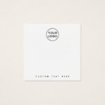 White or custom color logo earring display card<br><div class="desc">White or custom color square earring product display card with custom logo template and social media icons. Modern and minimal design with template fields for your contact information</div>