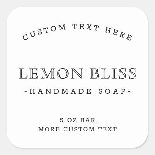 White or custom color square product labels