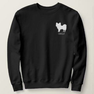 White (Or Other Color) Papillon With Custom Text Sweatshirt