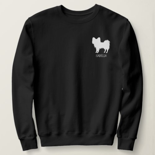 White Or Other Color Papillon With Custom Text Sweatshirt