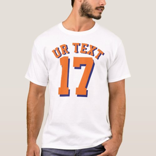 White  Orange Adults  Sports Jersey Design T_Shirt