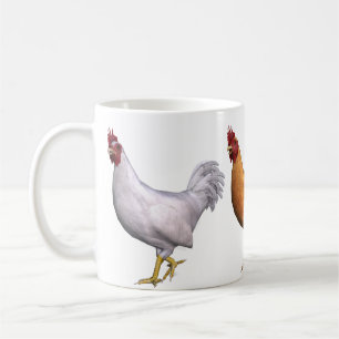 White Orange And Black Rooster Coffee Mug