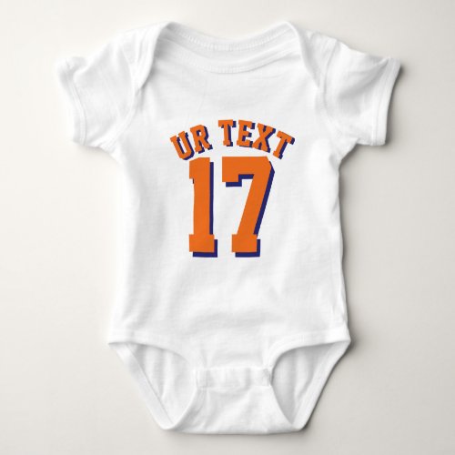 White  Orange Baby  Sports Jersey Design Baby Bodysuit