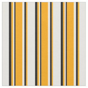 White, Orange & Black Colored Pattern Fabric