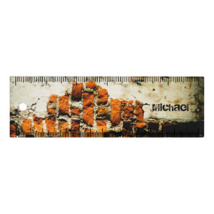 White orange Cool brick wall grafiti Custom name Ruler