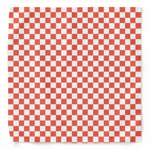 White  Orange _ Custom Color Checkered Pattern Bandana