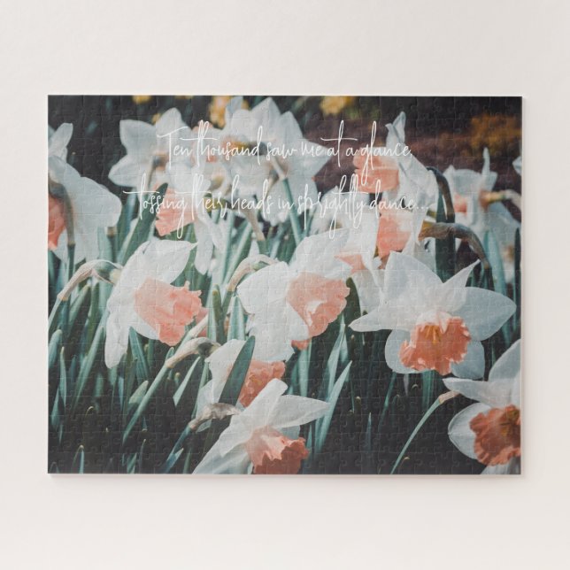 White Orange Daffodils in the Spring Garden Jigsaw Puzzle (Horizontal)