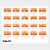 White, Orange Damask Wedding Favor Sticker (Sheet)