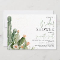 White Orange Floral Cactus Succulent Bridal Shower
